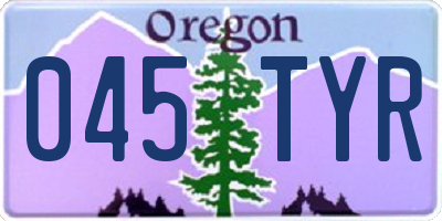 OR license plate 045TYR