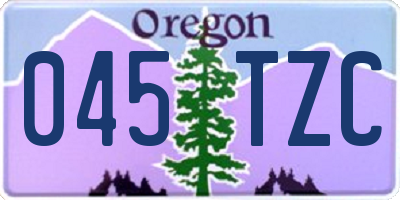 OR license plate 045TZC