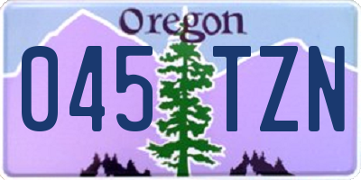 OR license plate 045TZN