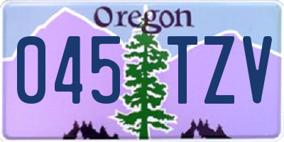 OR license plate 045TZV