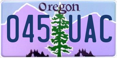 OR license plate 045UAC