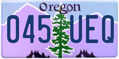 OR license plate 045UEQ