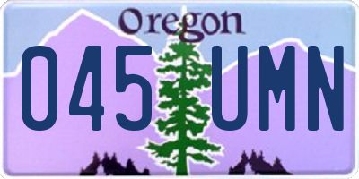 OR license plate 045UMN