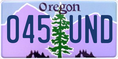 OR license plate 045UND