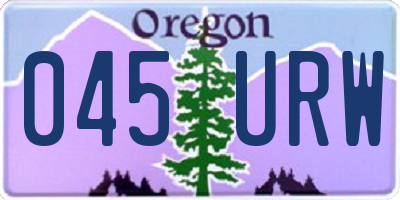 OR license plate 045URW