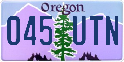 OR license plate 045UTN