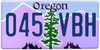 OR license plate 045VBH