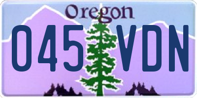 OR license plate 045VDN
