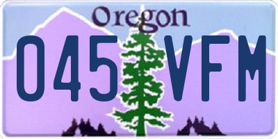 OR license plate 045VFM