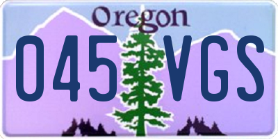 OR license plate 045VGS