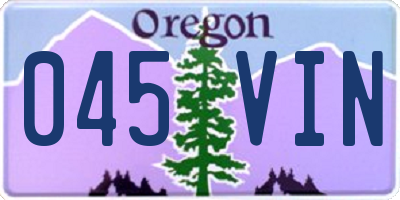 OR license plate 045VIN