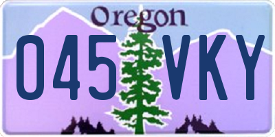 OR license plate 045VKY