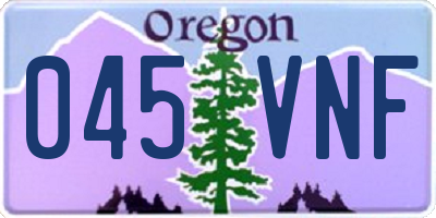 OR license plate 045VNF