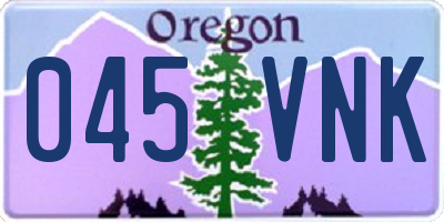 OR license plate 045VNK