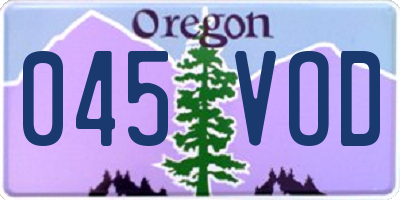 OR license plate 045VOD