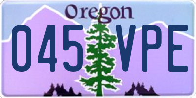 OR license plate 045VPE