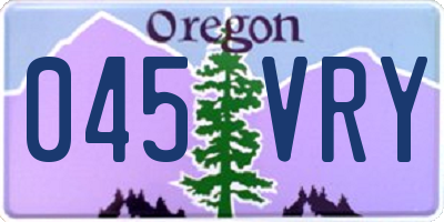 OR license plate 045VRY