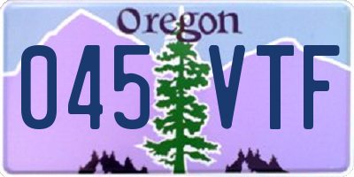 OR license plate 045VTF