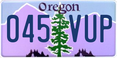 OR license plate 045VUP