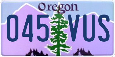 OR license plate 045VUS