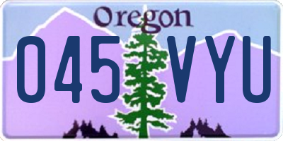 OR license plate 045VYU