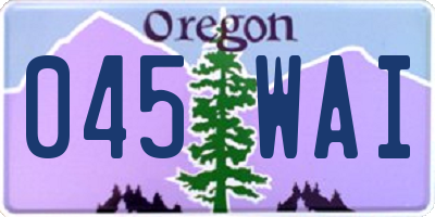 OR license plate 045WAI