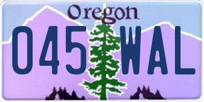 OR license plate 045WAL