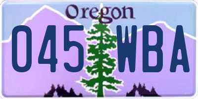 OR license plate 045WBA