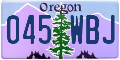 OR license plate 045WBJ