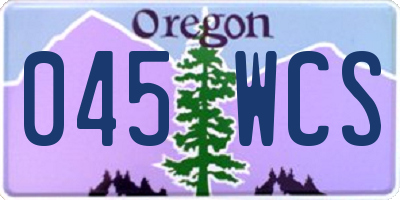 OR license plate 045WCS