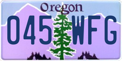 OR license plate 045WFG
