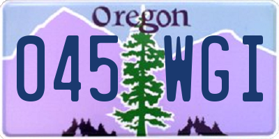 OR license plate 045WGI