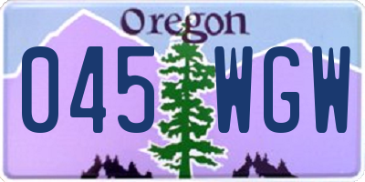 OR license plate 045WGW