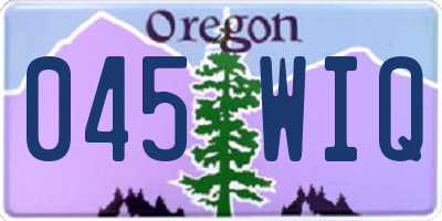 OR license plate 045WIQ