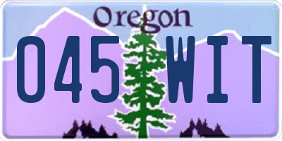 OR license plate 045WIT