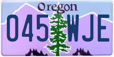 OR license plate 045WJE