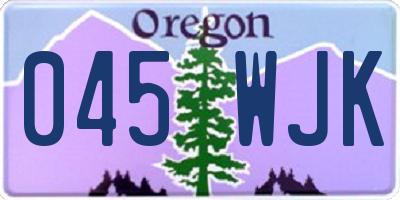 OR license plate 045WJK