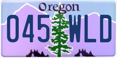 OR license plate 045WLD