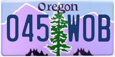 OR license plate 045WOB
