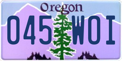 OR license plate 045WOI