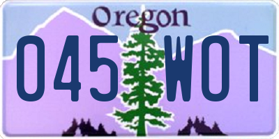 OR license plate 045WOT