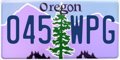 OR license plate 045WPG