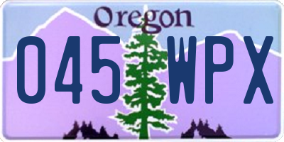 OR license plate 045WPX