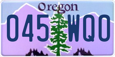 OR license plate 045WQO