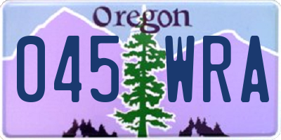 OR license plate 045WRA