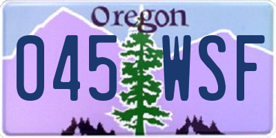 OR license plate 045WSF