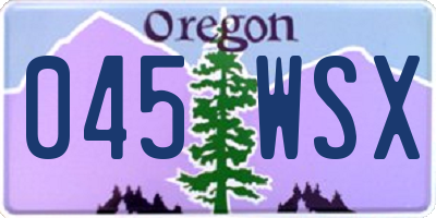 OR license plate 045WSX
