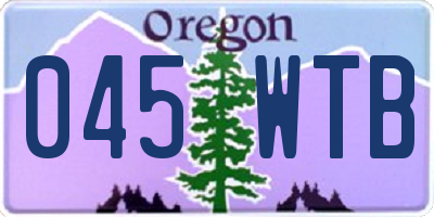 OR license plate 045WTB