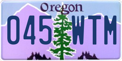 OR license plate 045WTM