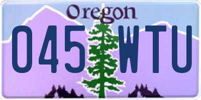 OR license plate 045WTU